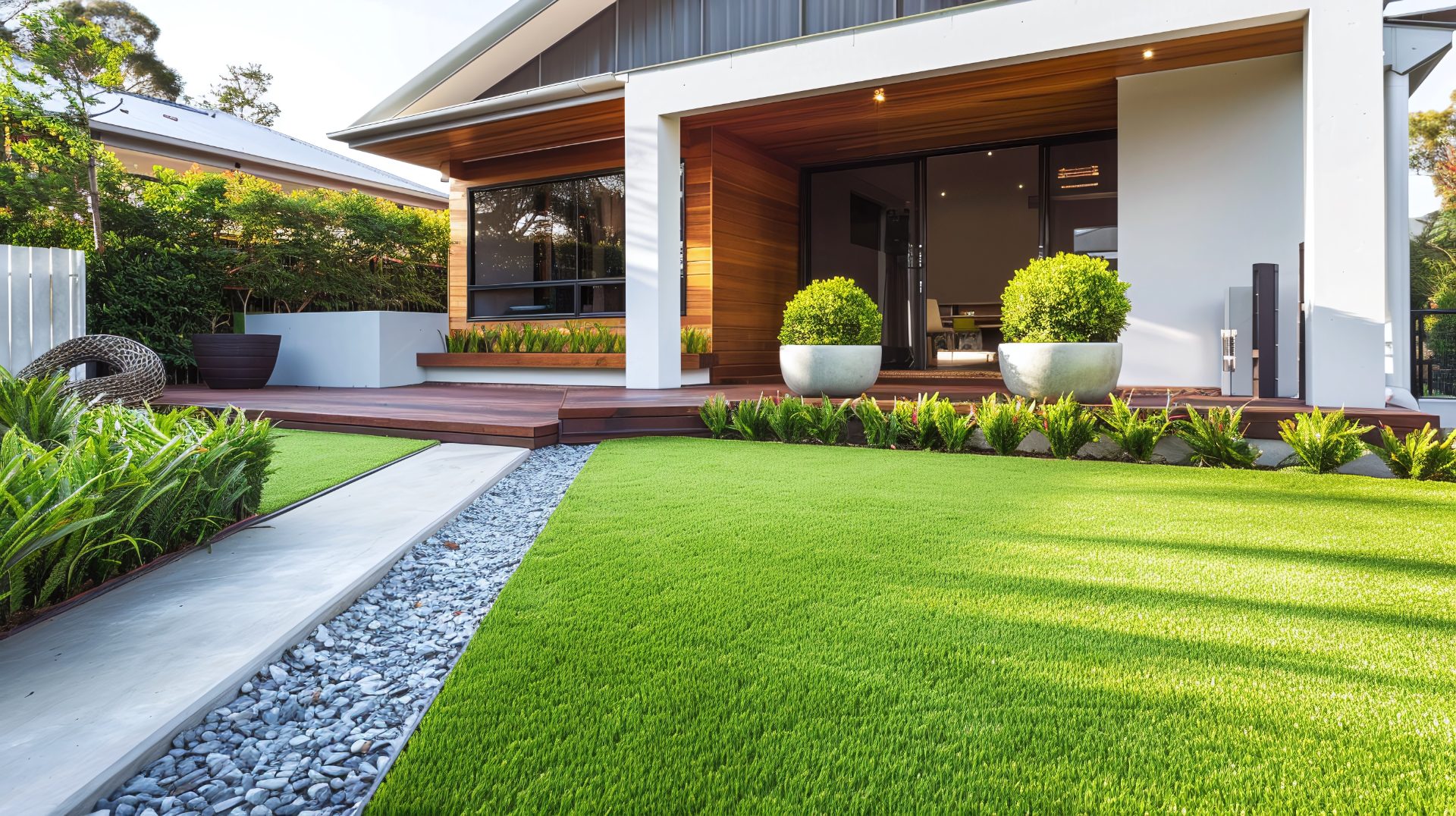Exterior of a well-maintained modern home